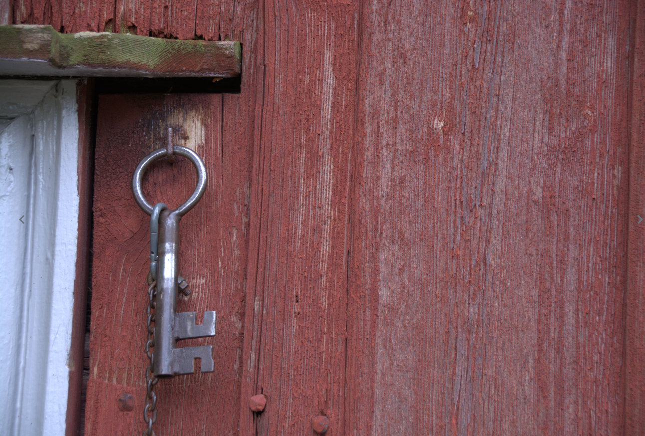 iron key next to the door